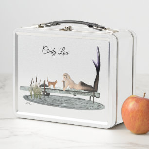 Sirène Sur Bateau Dock Lunchbox en métal