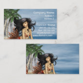Sirène sur des cartes de visite de plage (Devant / Derrière)