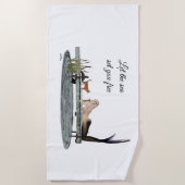 Sirène Sur La Serviette De Plage Du Bateau Dock (Devant)