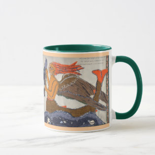 Sirène textuelle avec un poisson d'art Mug
