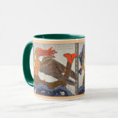 Sirène textuelle avec un poisson d'art Mug (Devant gauche)