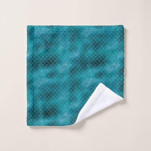 Sirène turquoise Sparkle (Gant de toilette)