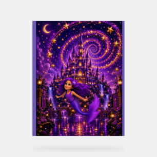 Sirène Violette Étoile Spirale Château Fantastique