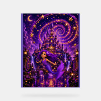Sirène Violette Étoile Spirale Château Fantastique