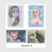 Sirène vynil découpe autocollants (Feuille)