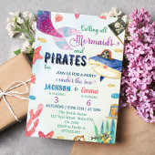 Sirènes Et Pirates Invitation Anniversaire