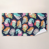 Sirènes : motif sans soudure fantaisiste. (Serviette de bain)