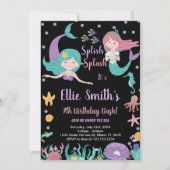 Sirènes noires sous la mer Invitations d'anniversa (Devant)