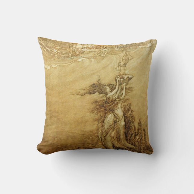 Sirènes pêchant pour le coussin de perles (Recto)