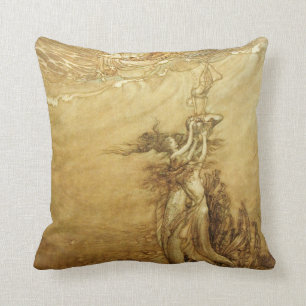 Sirènes pêchant pour le coussin de perles