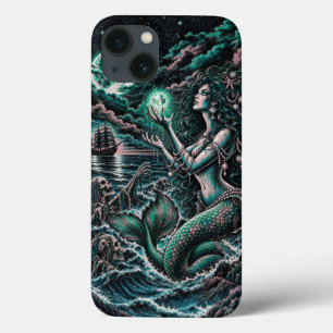 Siren's Cove Donkere Zeemeermin Nautilus Fantasie iPhone 13 Hoesje