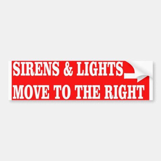 SIRENS EN LIGHTS BUMPERSTICKER (Voorkant)