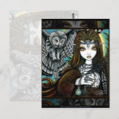 Sirin Owen Goddess Tribal Tattoo Fae Carte postale (Devant / Derrière)