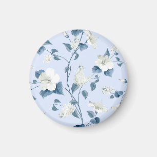 Siringa, hibiscus bloemen, stof patroon. magneet