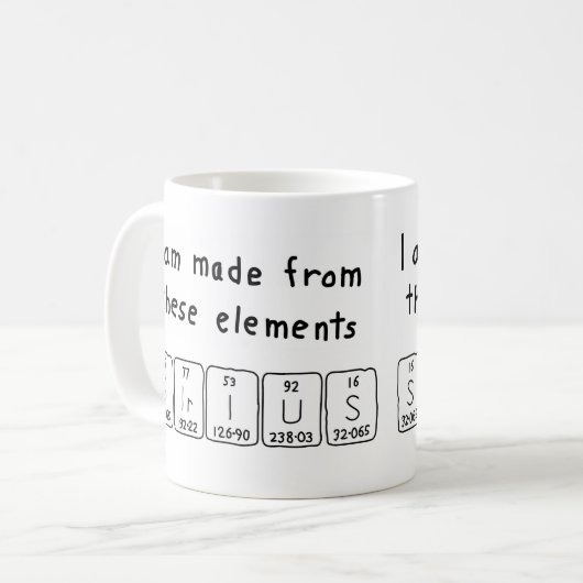 Sirius nom de table périodique mug 3 (Devant gauche)