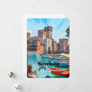 Sirmione Italië Reisansichtkaart, Sirmione Reis- Feestdagenkaart