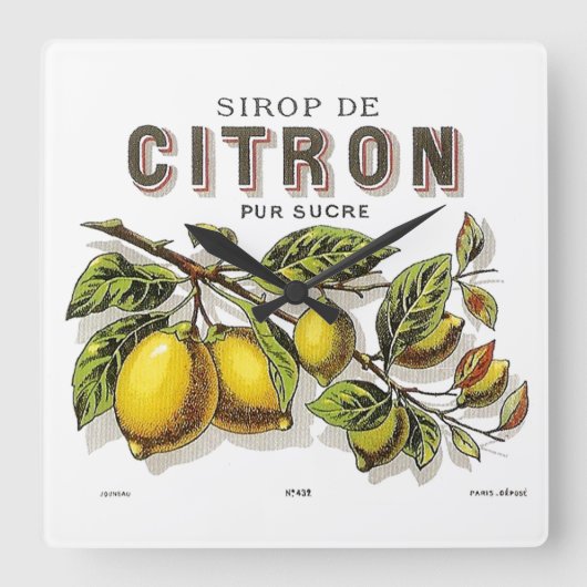 Sirop de Citron Ad Vierkante Klok (Voorkant)