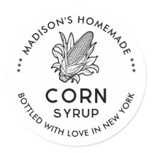 Sirop de maïs noir et blanc avec étiquette à conse