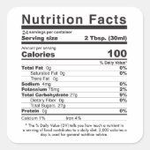 Sirop d'érable 2021 Étiquette de la valeur nutriti (Devant)