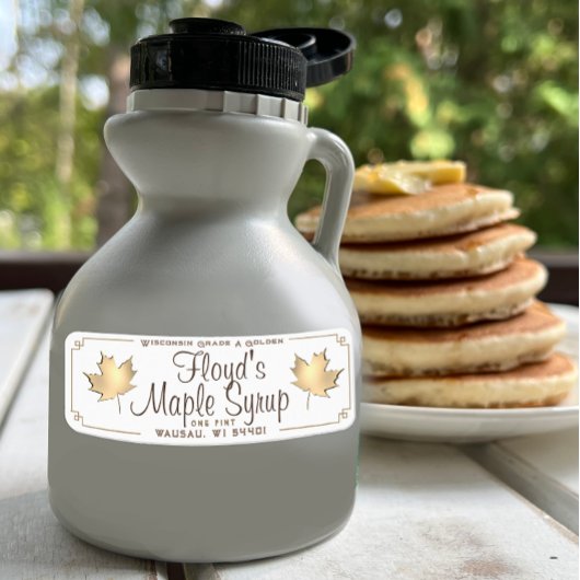 Sirop d'érable Adresse de retour Taille étiquette