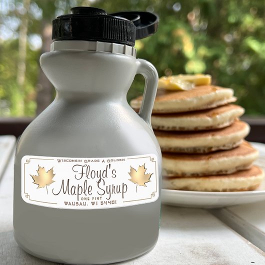 Sirop d'érable Adresse de retour Taille étiquette