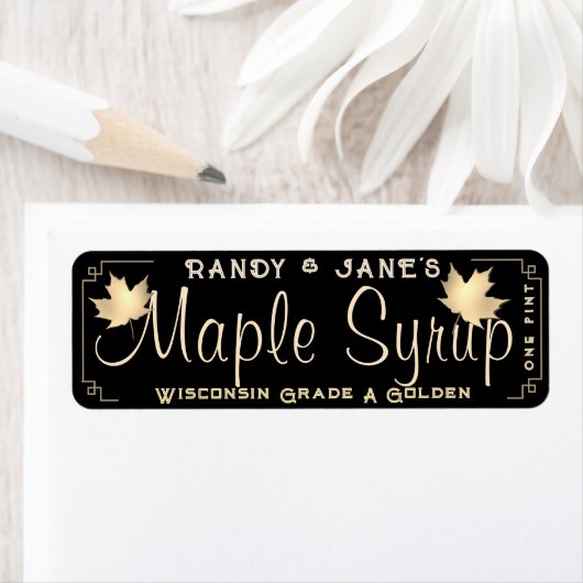 Sirop d'érable Adresse de retour Taille étiquette  (En situation)