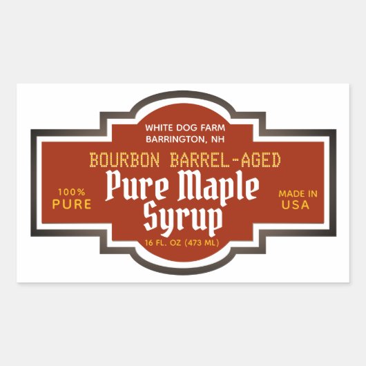 Sirop d'érable Baril vieilli Étiquette de style an (Devant)