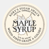 Sirop d'érable blanc Feuille d'érable Étiquette mo (Devant)