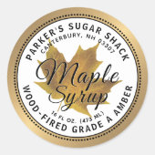 Sirop d'érable en or Étiquette feuille jaune au bo (Devant)