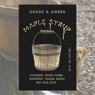 Sirop d'érable étanche Étiquette alimentaire Noir 