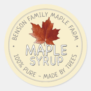 Sirop d'érable Étiquette 100% PUR - FABRIQUÉ PAR D