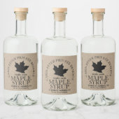 Sirop d'érable Étiquette à pot Kraft avec feuille (Bouteilles)