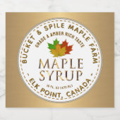 Sirop d'érable Étiquette couleur Feuilles d'érable (Étiquettes simples)