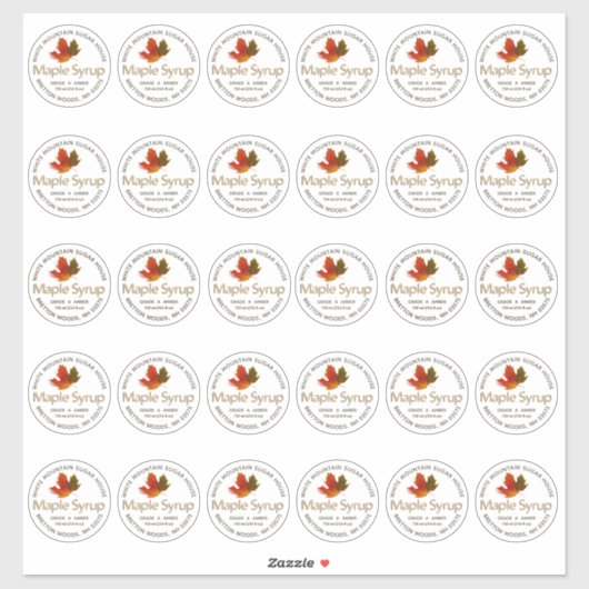Sirop d'érable Étiquette de poche Mason 2 pouces s (Feuille)