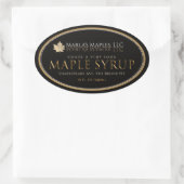 Sirop d'érable étiquette feuille d'or ovale sur no (Sac)