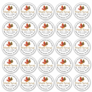 Sirop d'érable Étiquette personnalisé couleur feui