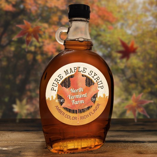 Sirop d'érable Feuille d'automne Étiquettes de boc
