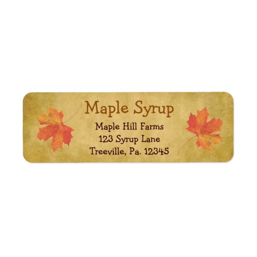 Sirop d'érable Feuille Étiquette petit (Devant)