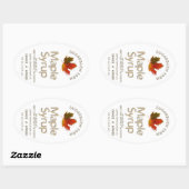 Sirop d'érable Grand Étiquette couleur ovale feuil (Feuille)