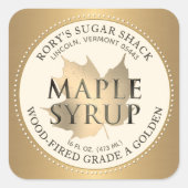 Sirop d'érable Maple Leaf en or Étiquette modifiab (Devant)