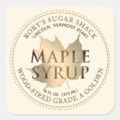 Sirop d'érable Maple Leaf en or Étiquette modifiab (Devant)