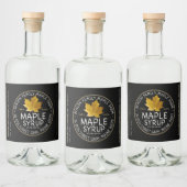 Sirop d'érable noir Étiquette feuille d'érable suc (Bouteilles)