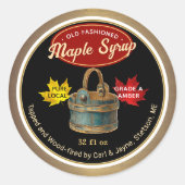 Sirop d'érable retro Étiquette à l'ancienne avec s (Devant)