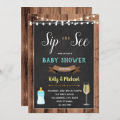 Siroter et voir garçon douche invitation (Devant / Derrière)