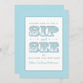 Sirotez et voyez un bébé doux dans une invitation (Devant / Derrière)