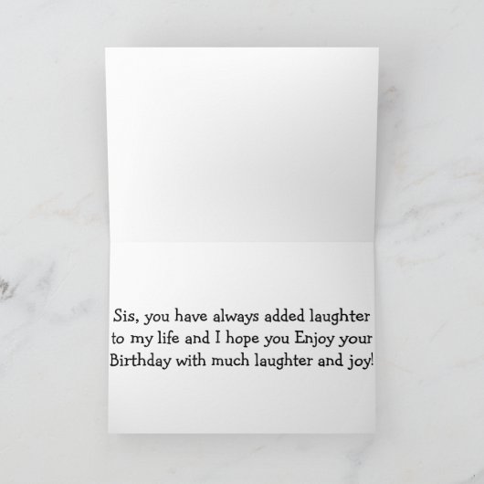 *SIS* VOLGT UW BIRTHDAY MET VEEL LAUGHER/FUN KAART (Binnen)