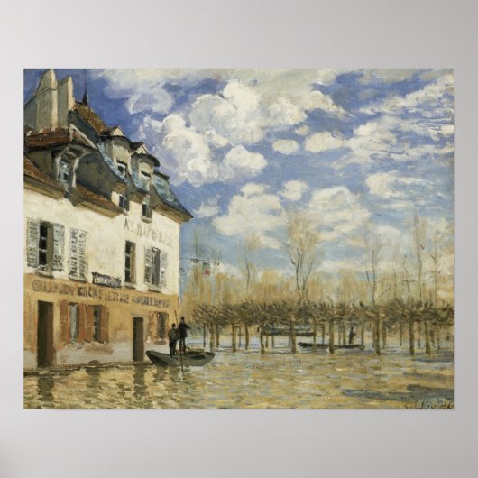 Sisley - Boat in de overstroming in de haven van M Poster (Voorkant)