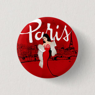 Sissend in Parijs Ronde Button 3,2 Cm