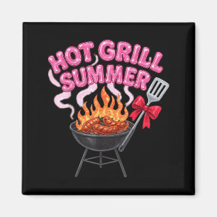 Sissend rooster zomer grappige bbq picknick worst magneet