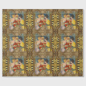 Sissende  kerstman cadeaupapier (Vlak)